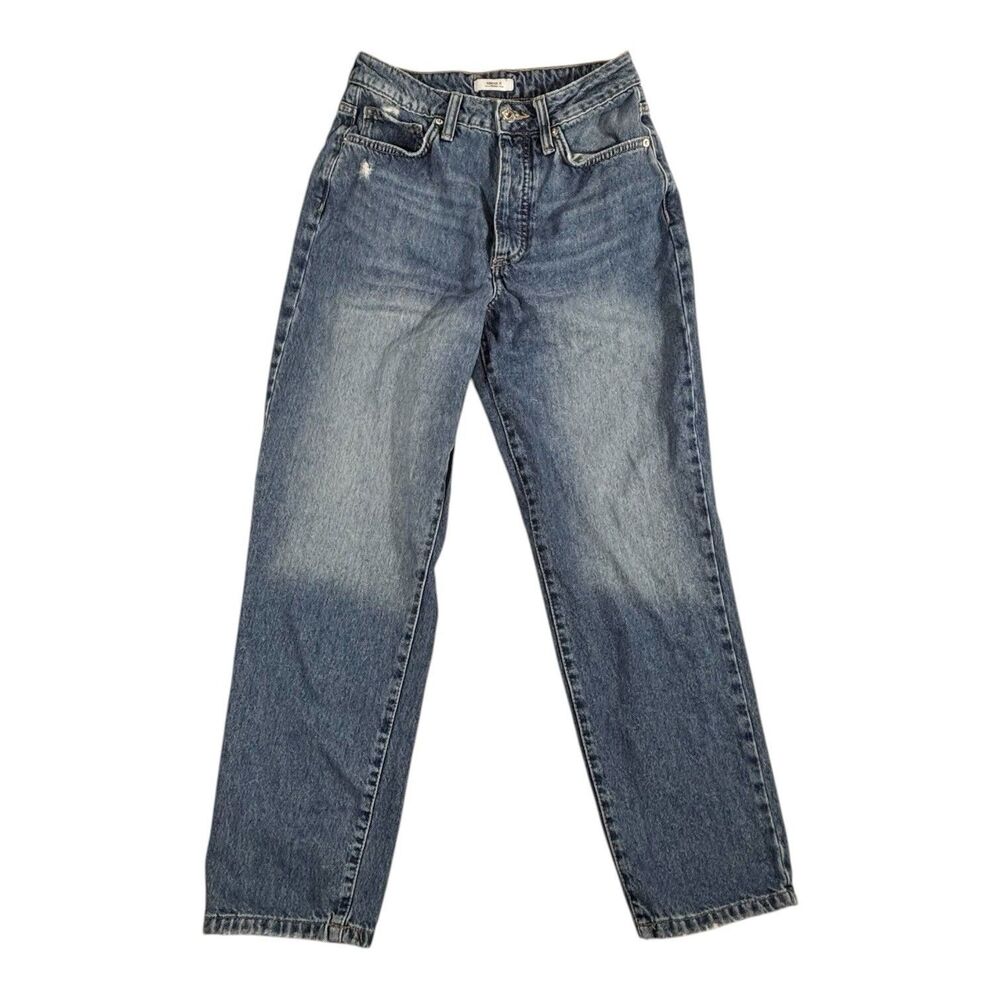 FOREVER 21 Jeans Women’s 26 Skinny Distressed Mid Rise Blue Button Fly